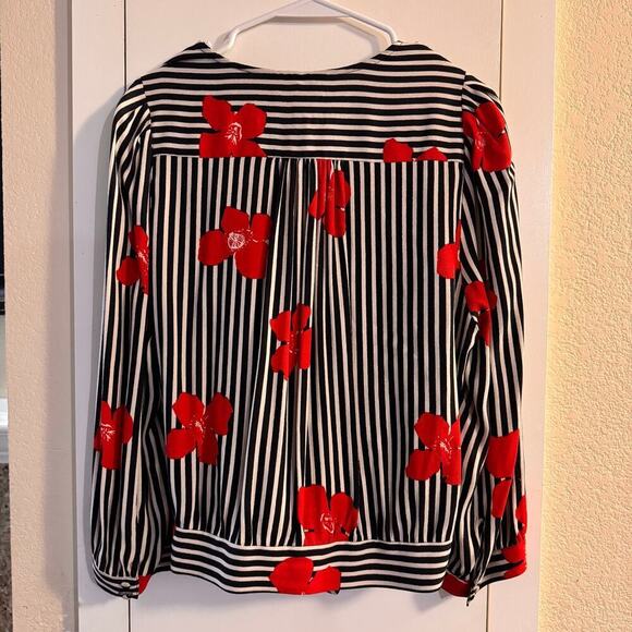 Madewell Wrap Top in Candied Orchids Floral Striped Size XL - Picture 5 of 8